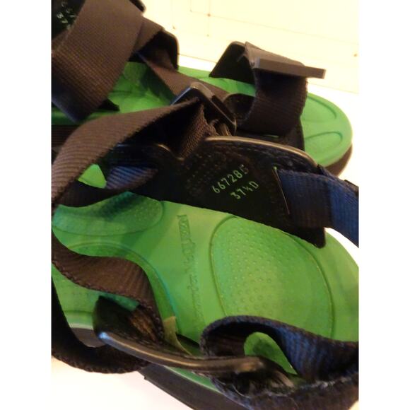 Alexander McQueen Strappy Slide Sandals Green Black Sz 37 NIB 842 - Picture 4 of 7